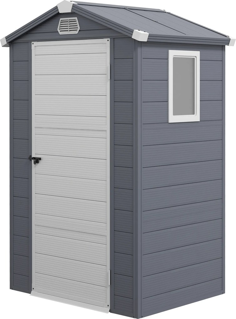 Outsunny schowek, 1,1 m², domek ogrodowy z dwuspadowym dachem, 133 x 102 x 180/208 cm