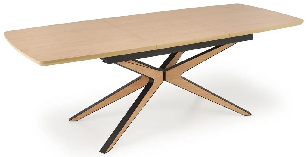 Stół rozkładany JAMES 160(220)x90 dąb naturalny/czarny HALMAR