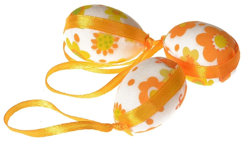 Zestaw wielkanocnych jajek wzór żółty kwiat,wysokość 4 cm,  12 sztuk w opakowaniu