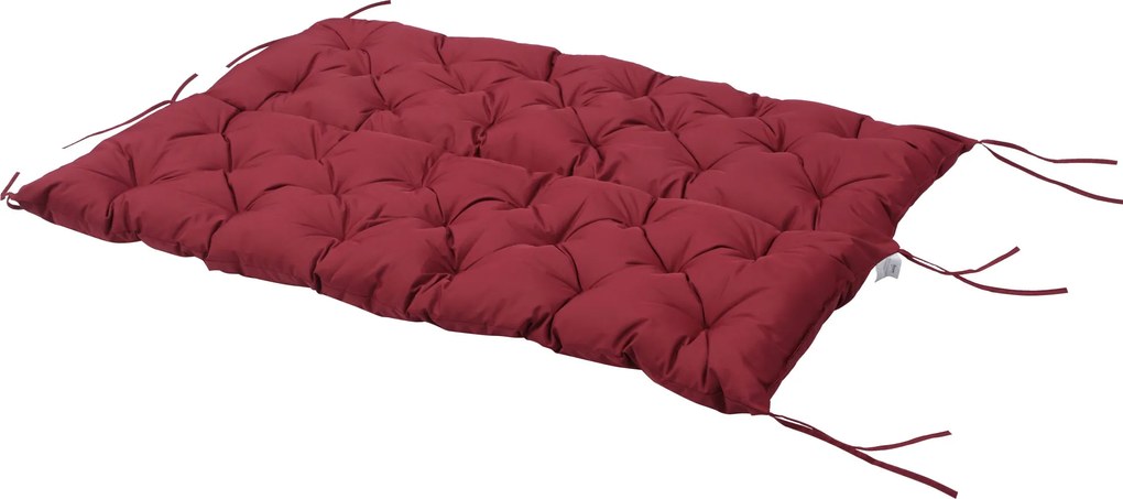 Outsunny Poduszka na ławkę z paskami mocującymi, dla maksymalnie 3 osób, grube wypełnienie z pianki