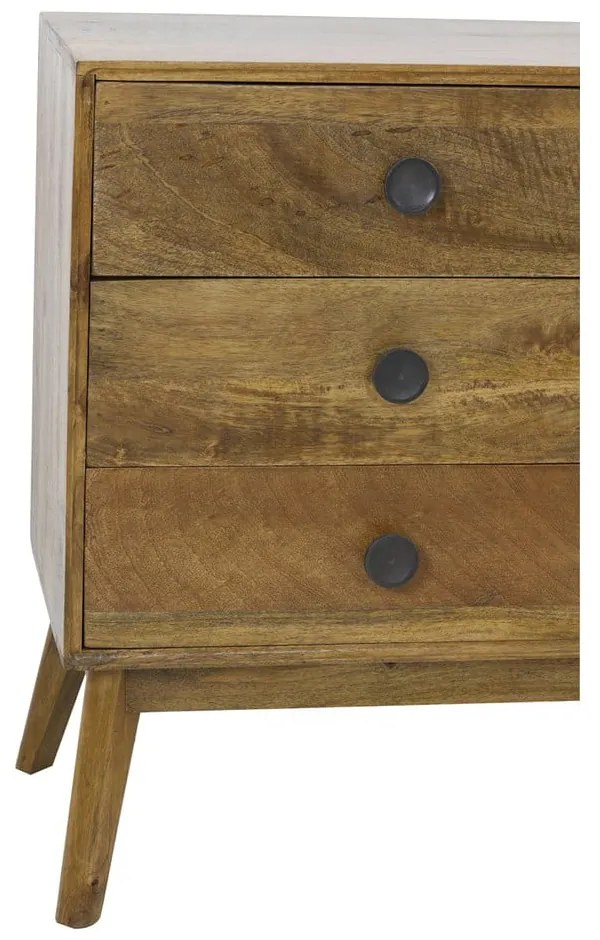 Brązowa niska komoda z litego drewna 114x80 cm Espita – Light & Living