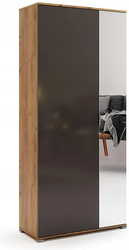 Nowoczesna szafa uchylna z lustrem dąc craft + lava mat - Kyle 7X