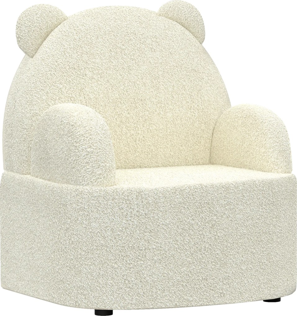 AIYAPLAY Fotel dla dzieci, w kształcie misia, z miękkim polaru misiowego, do 3 lat, 52x48x59 cm, Beżowy