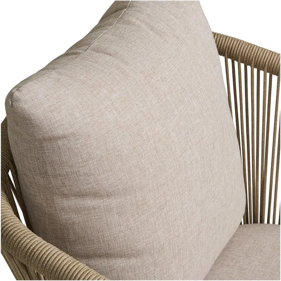 Beżowe metalowe tapicerowane krzesło ogrodowe Salerno – House Nordic