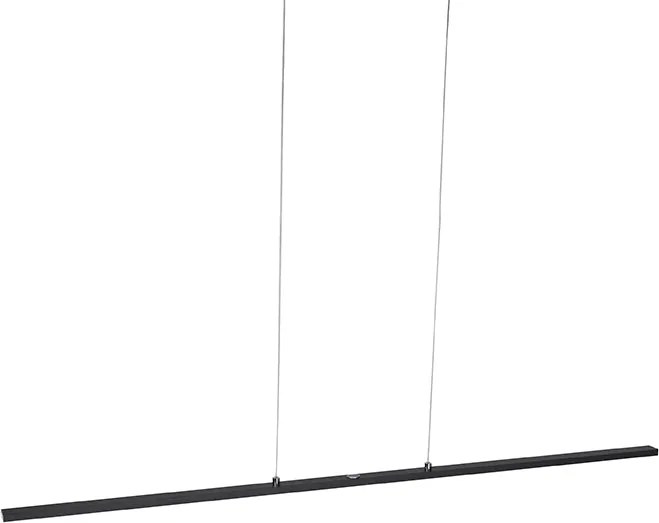 Designerska lampa wisząca czarna z diodą LED i ściemniaczem dotykowym - Platina