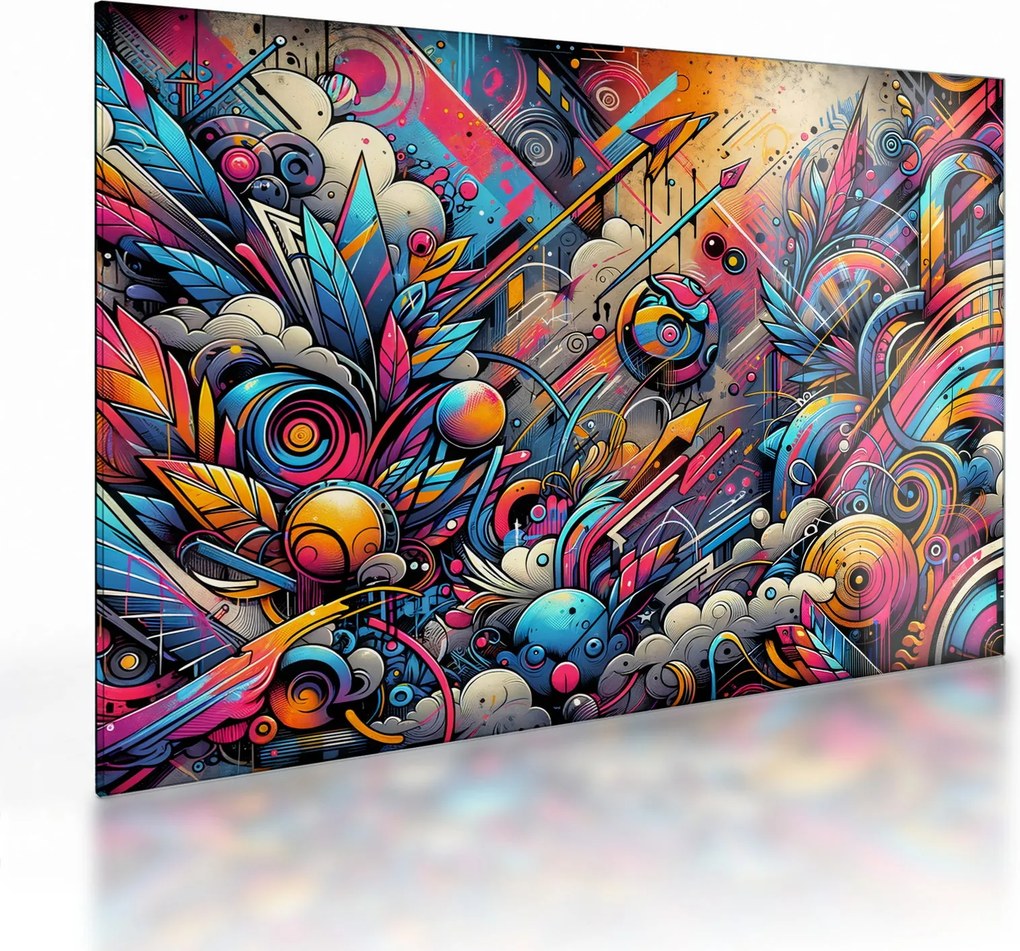 Obraz na szkle - Kolorowe graffiti (70x50 cm)