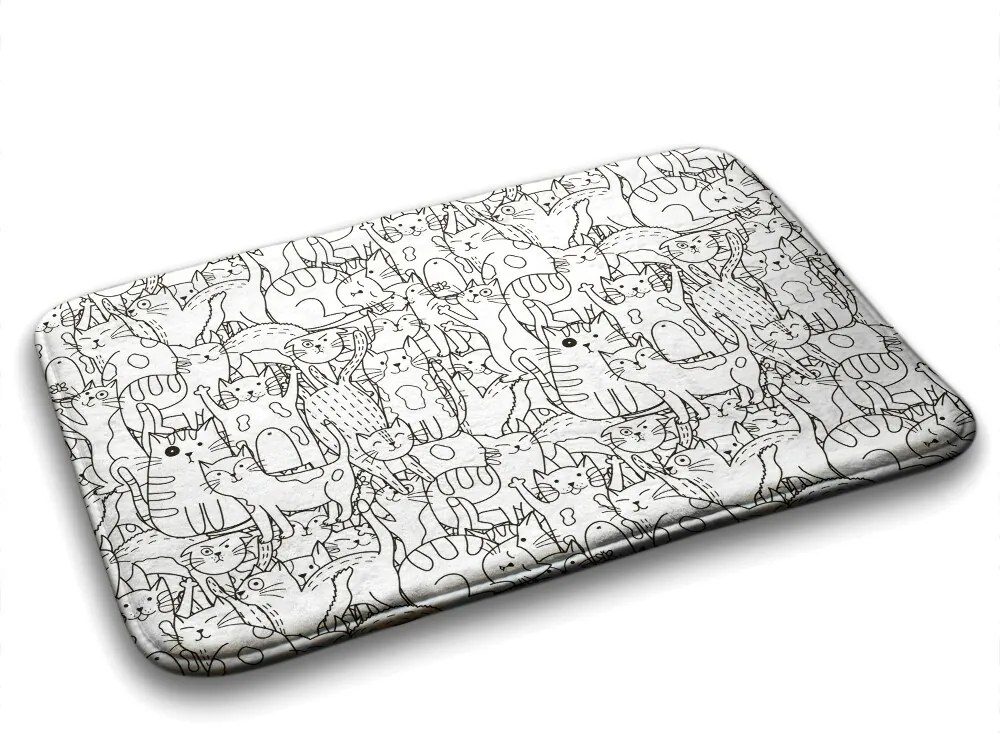 Dywanik łazienkowy antypoślizgowy Dywanik łazienkowy antypoślizgowy Koty Wzór