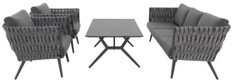 RIVA EXPERT antracyt/szary - zestaw ogrodowy aluminiowy