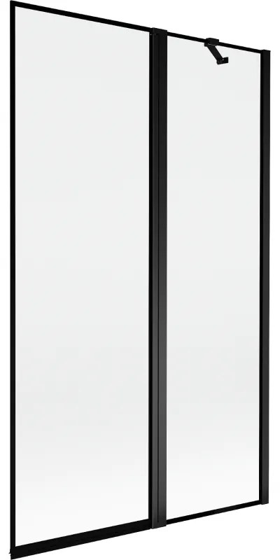 Mexen Mist parawan nawannowy 2-skrzydłowy prawy 110 x 150 cm, czarna ramka, czarny - 8A9-110-011-70-70-P