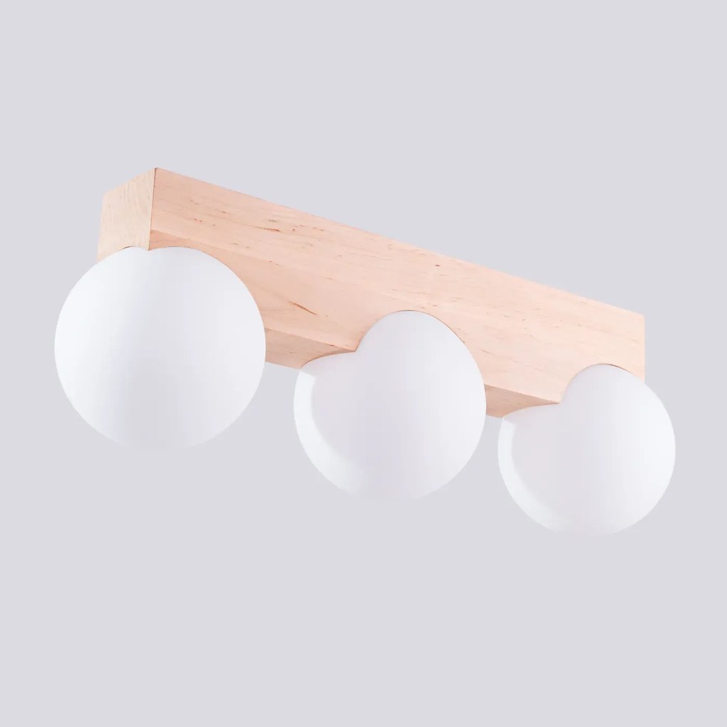 Plafon BULBO 3 naturalne drewno SOLLUX  LIGHTING
