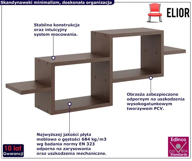 Półka Wisząca W Kolorze Wenge F6-R23