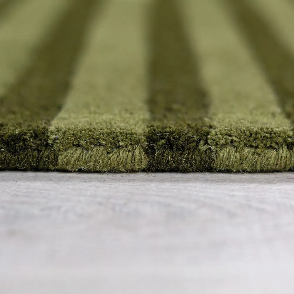 Zielony wełniany dywan tkany ręcznie 200x290 cm Conway Retro – Flair Rugs