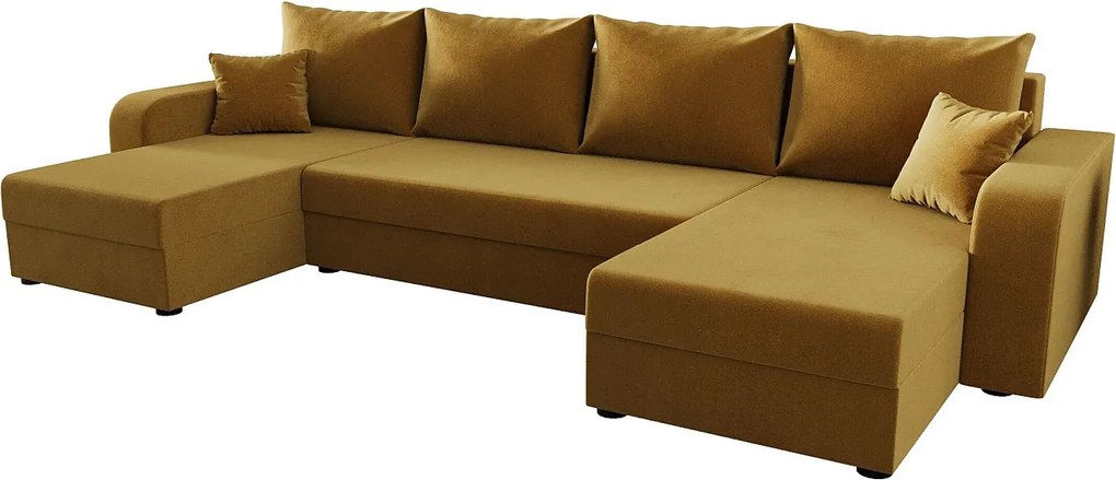 BEDANTE narożnik w kształcie U HEWLET U BIS Itaka 33 mit pomarańczowy Schlaffunktion sofa w kształcie litery U z pojemnikiem na pościel