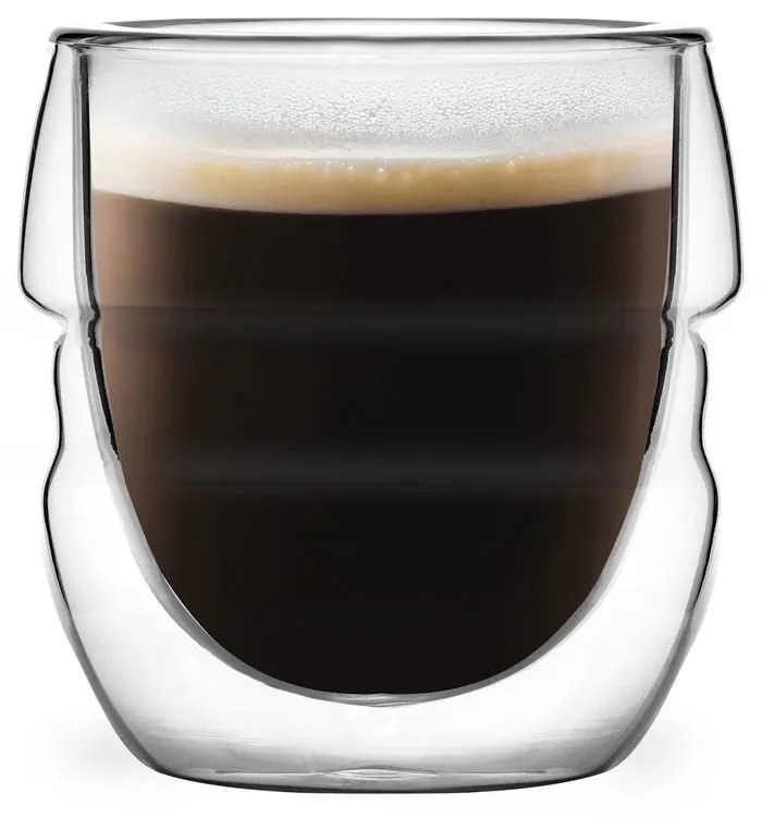 Szklane filiżanki zestaw 2 szt. na espresso/z podwójną ścianką 70 ml Sferico – Vialli Design