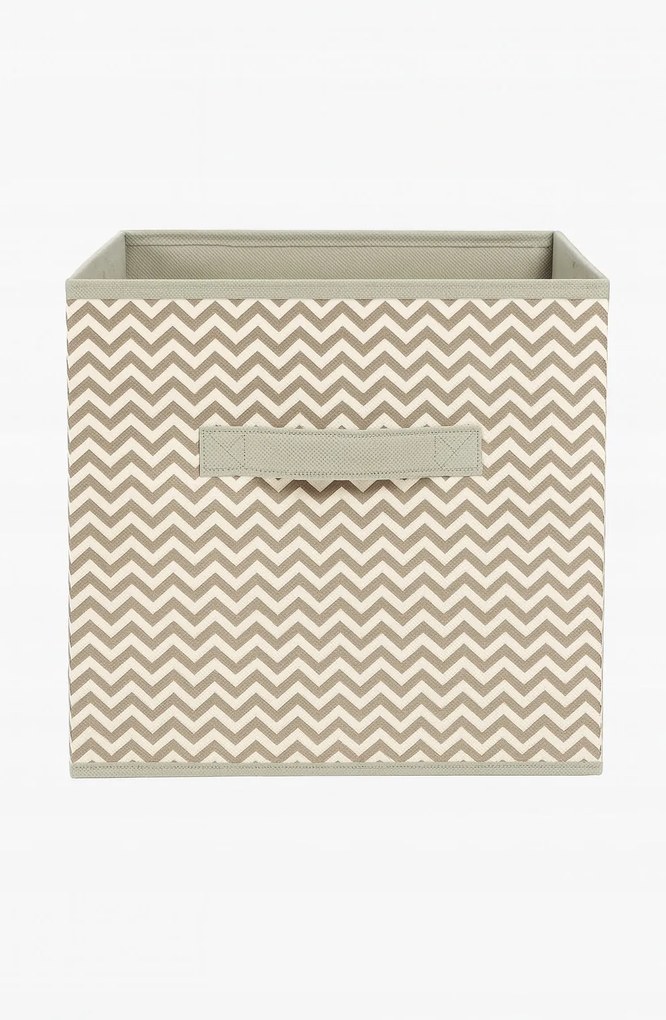 Organizer Tekstylny Wzór Zygzak Pudełko kosz 25x25x25 cm do Szafy Garderoby
