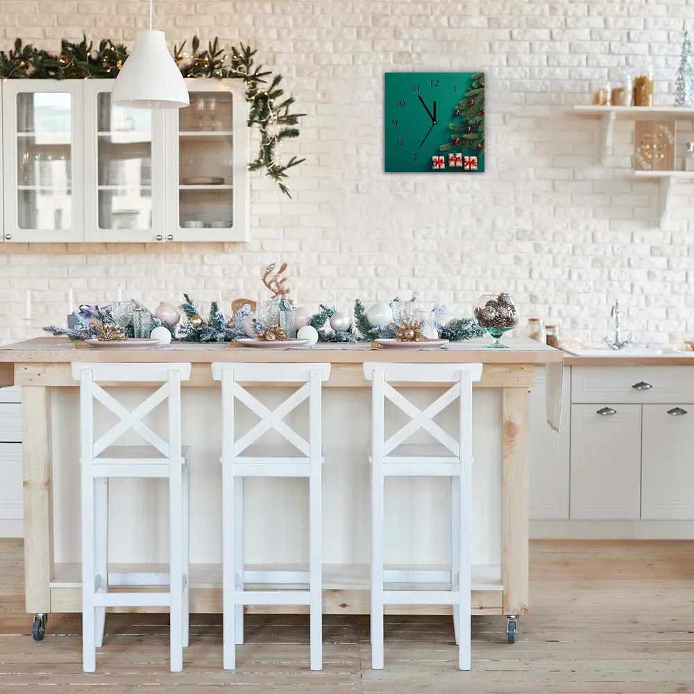 Zegar ścienny Prezenty Choinka Święta Zima