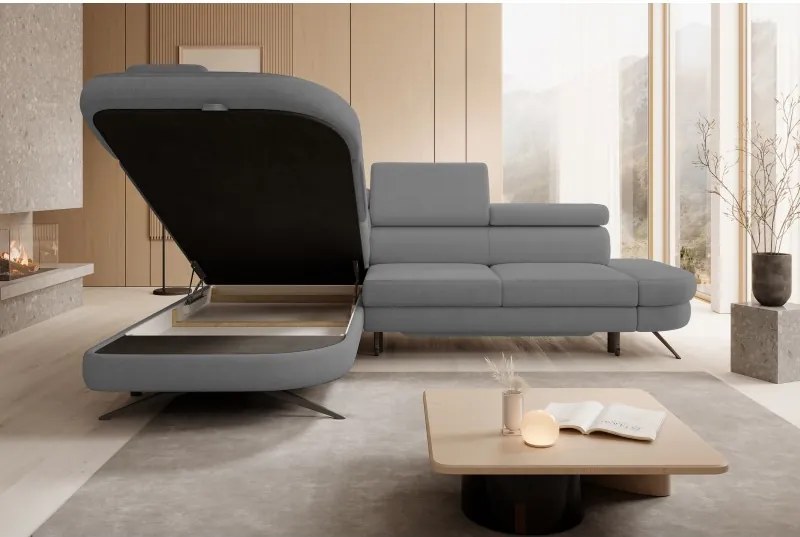 Narożnik OTIS L Lewostronny Regulowane Zagłówki wolnostojący tkanina AURORA 17 WERSAL