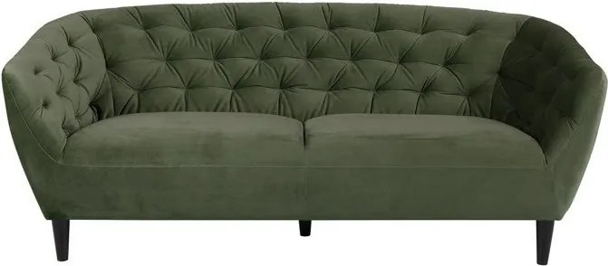 Trzyosobowa kanapa pikowana z weluru Ria VIC w stylu glamour