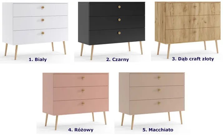 Minimalistyczna komoda boho dąb craft złoty - Geza 8X