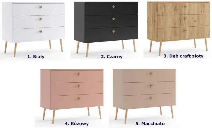 Minimalistyczna komoda boho dąb craft złoty W3-H38