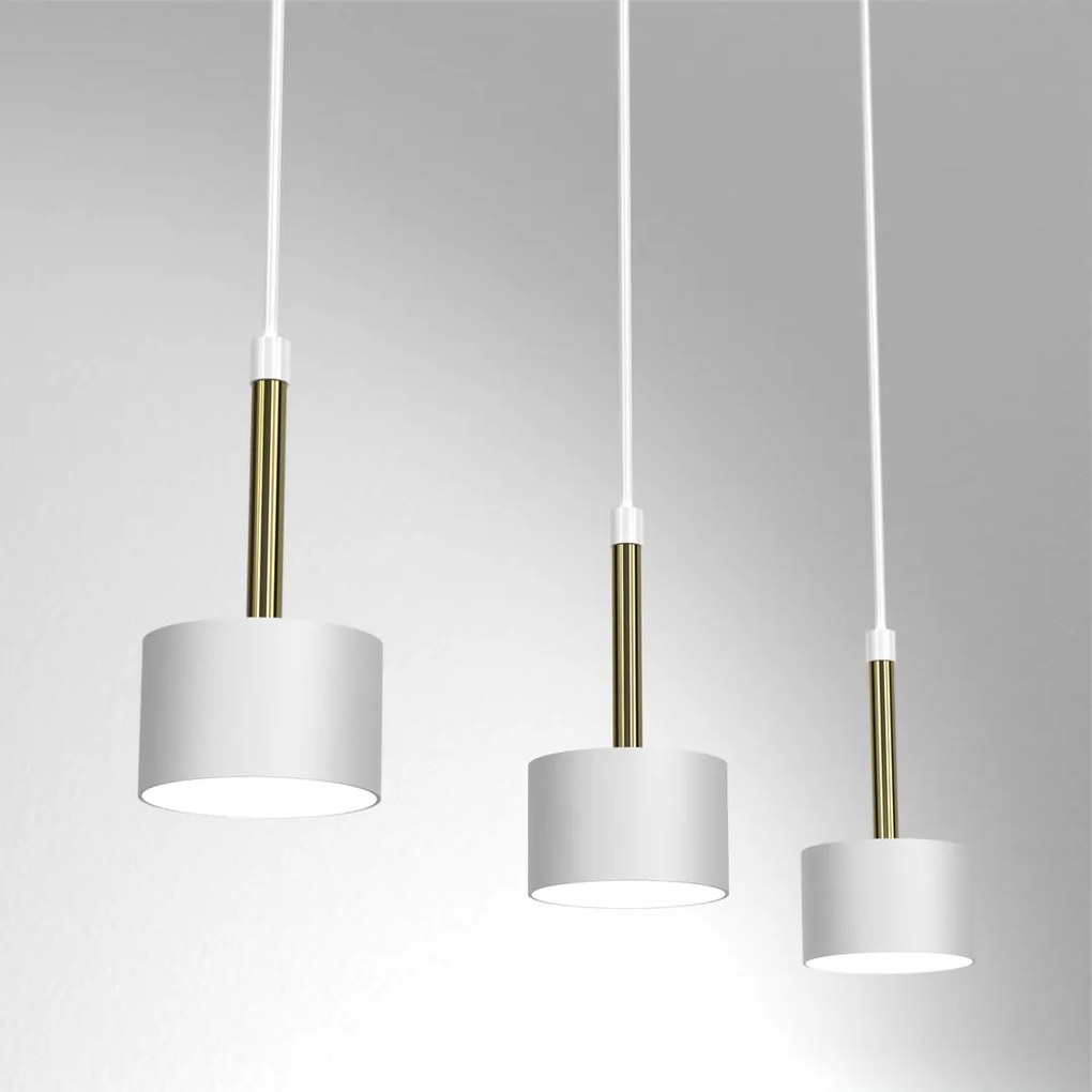 Lampa wisząca ARENA WHITE/GOLD 3xGX53, potrójna, na listwie biała
