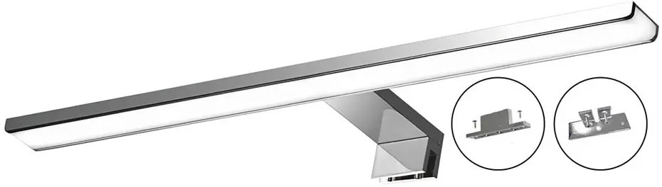 Srebrny kinkiet łazienkowy LED 13,8W 60x11,5x4 cm N014 A6-Z05