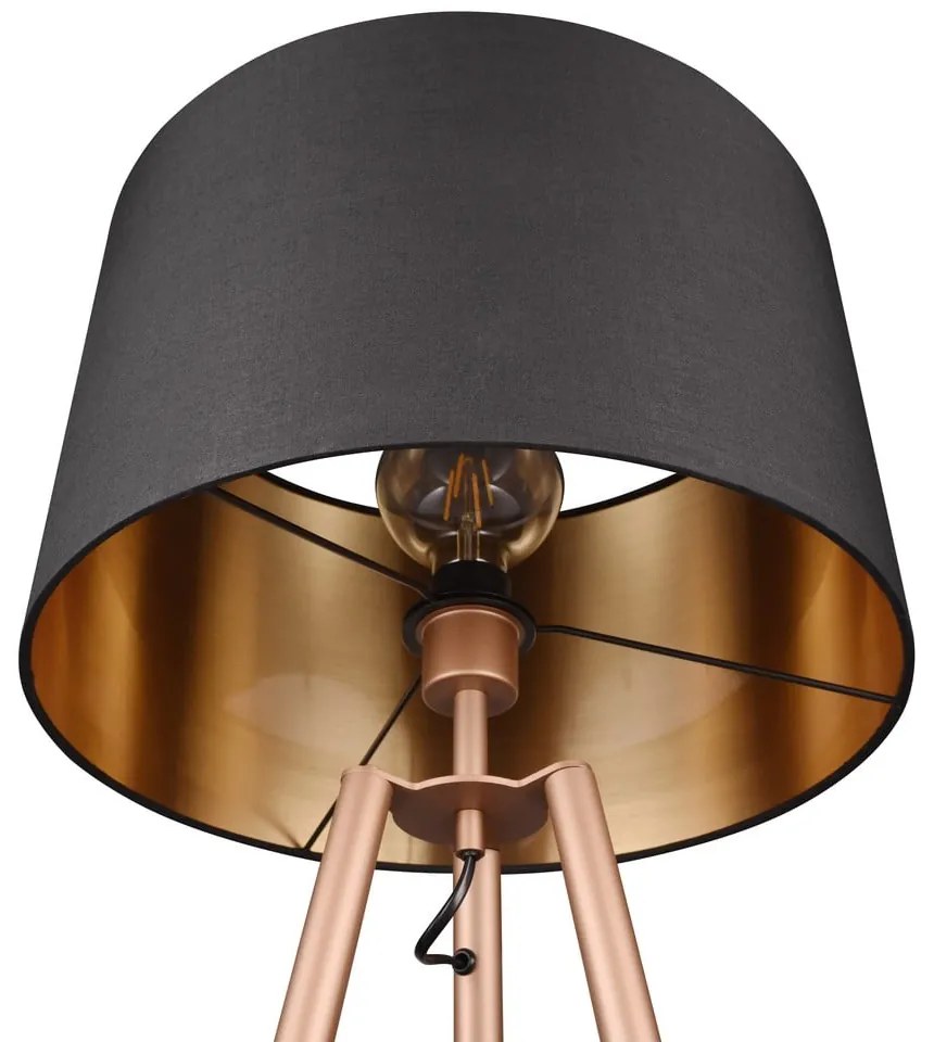 Brązowa lampa stojąca z półką (wys. 152 cm) Colette – Reality