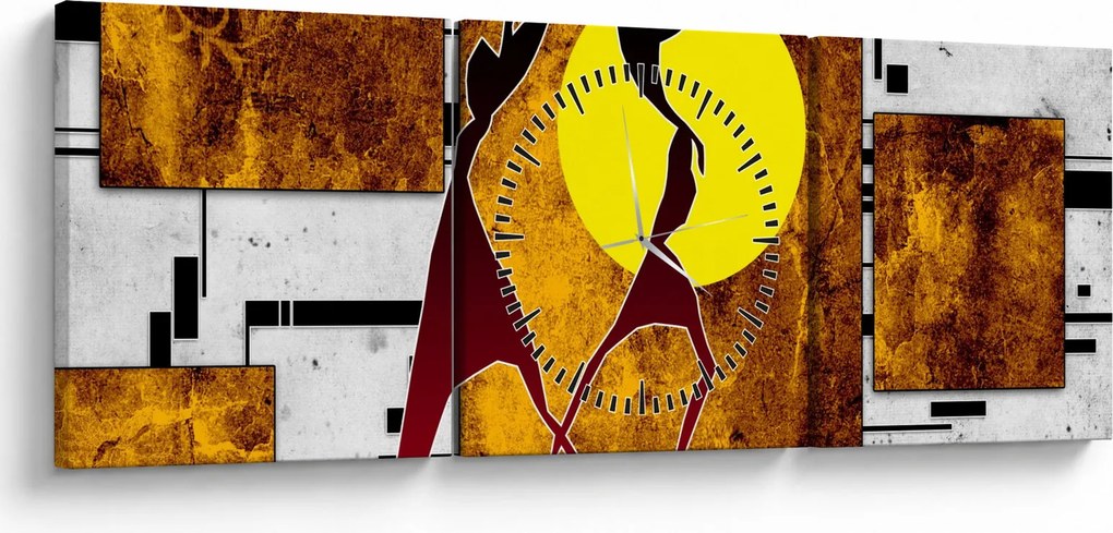 Obraz malarstwa z epoki starożytnej (z zegarem) (90x30 cm)