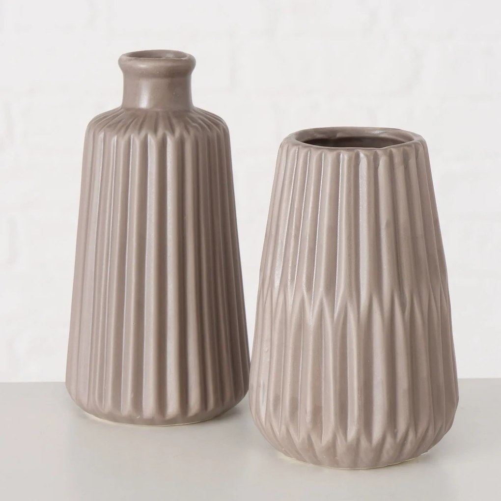 Ceramiczny wazon z tłoczonym wzorem ESKO, 18 cm