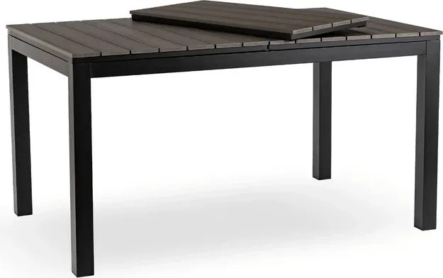 Zestaw Mebli Ogrodowych Stół ARGOS 140-180 cm Ciemnoszary Dąb/Czarny i 6x Krzesło CORTO Szare