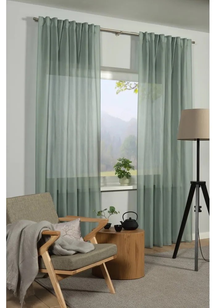 Zielona firanka 135x245 cm Zen Silence – Gardinia