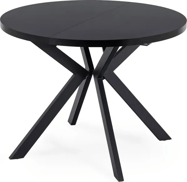 Stół Okrągły Rozkładany LUKAS 100-250 cm Czarny Nowoczesny Loft