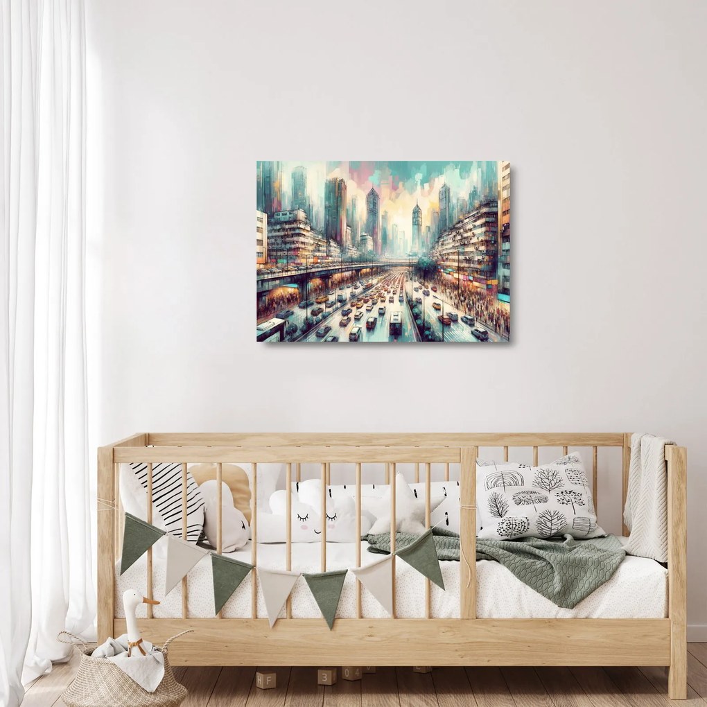 Obraz na szkle - Życie w wielkim mieście (70x50 cm)
