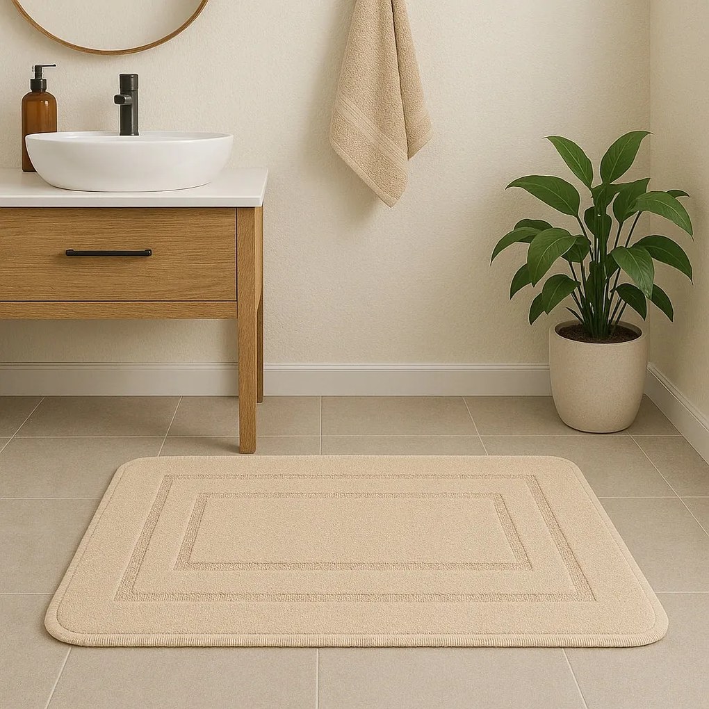 Dywanik antypoślizgowy Brązowy 50x80 cm Dekoracyjny gumowy spód uniwersalny