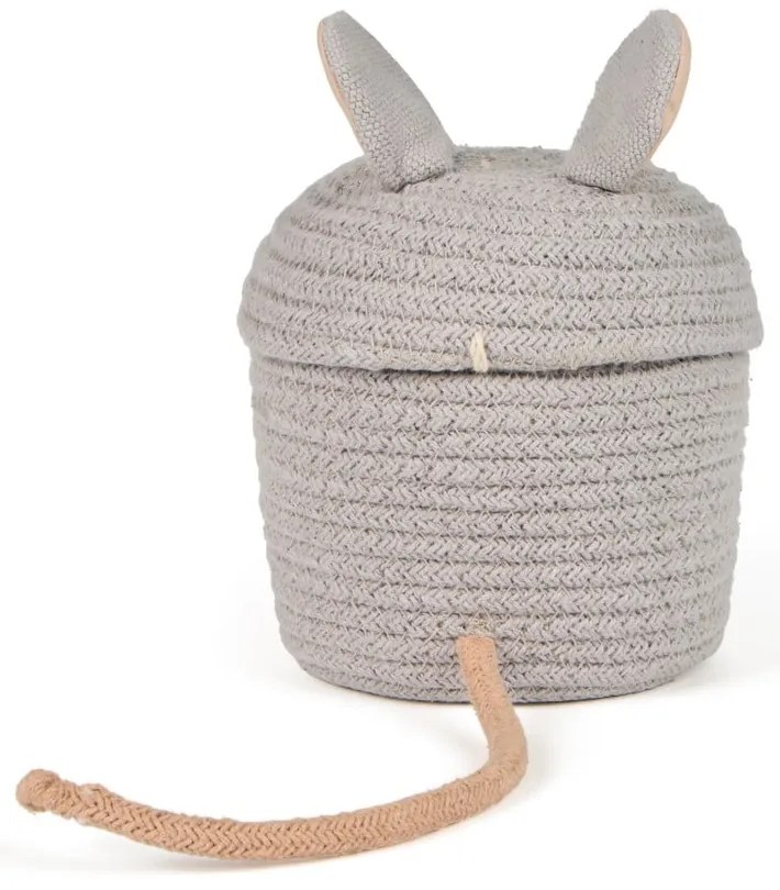 Szary tekstylny dziecięcy kosz na zabawki ø 15x15 cm Mini Renata the Rat – Lorena Canals