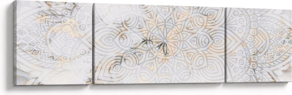 Obraz białej mandali (170x50 cm)