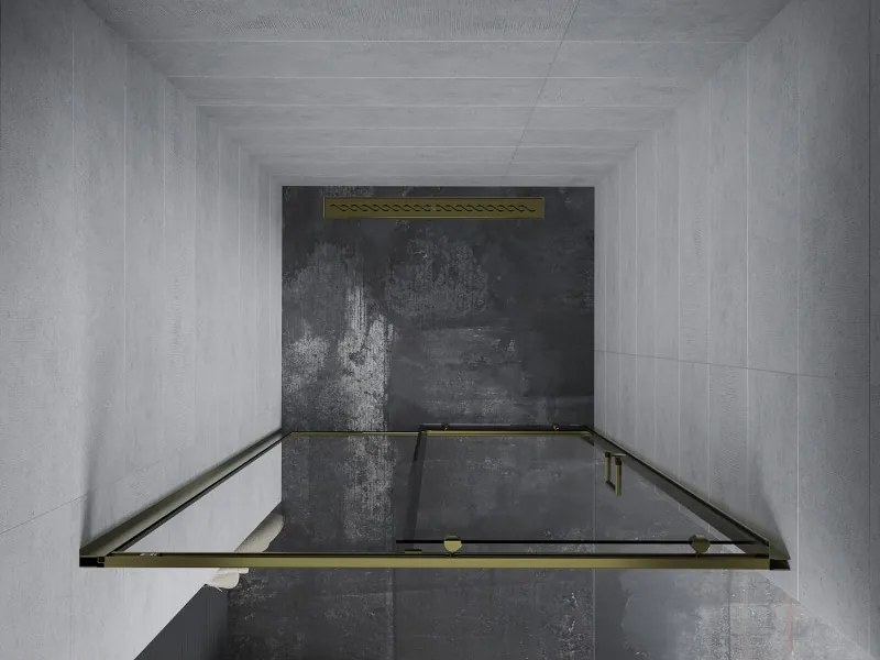 Mexen Apia drzwi prysznicowe rozsuwane 110 cm, transparent, złote - 845-110-000-50-00