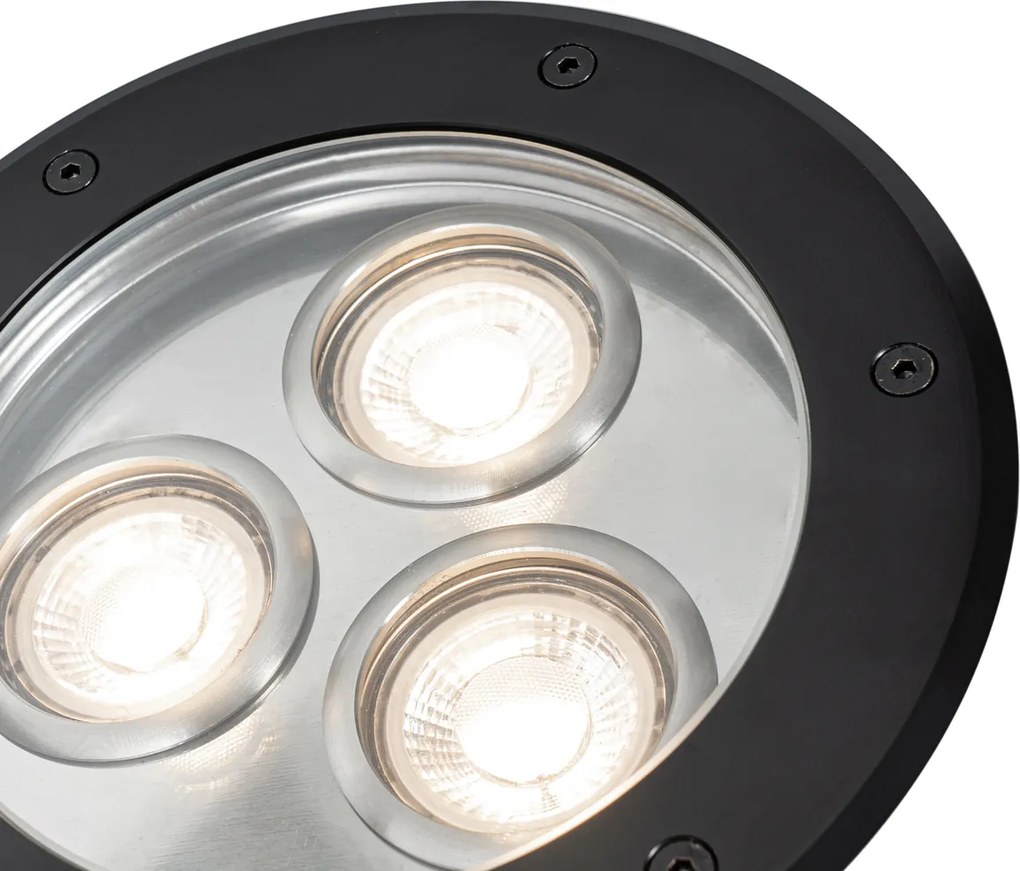 Nowoczesny klosz ogrodowy czarny 3-punktowy IP65 - Tribus