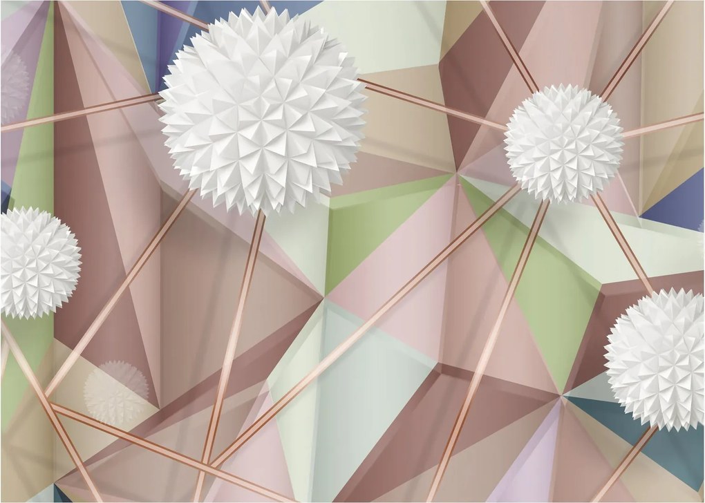 Obraz - Abstrakcja 3D w pastelowych kolorach (70x50 cm)