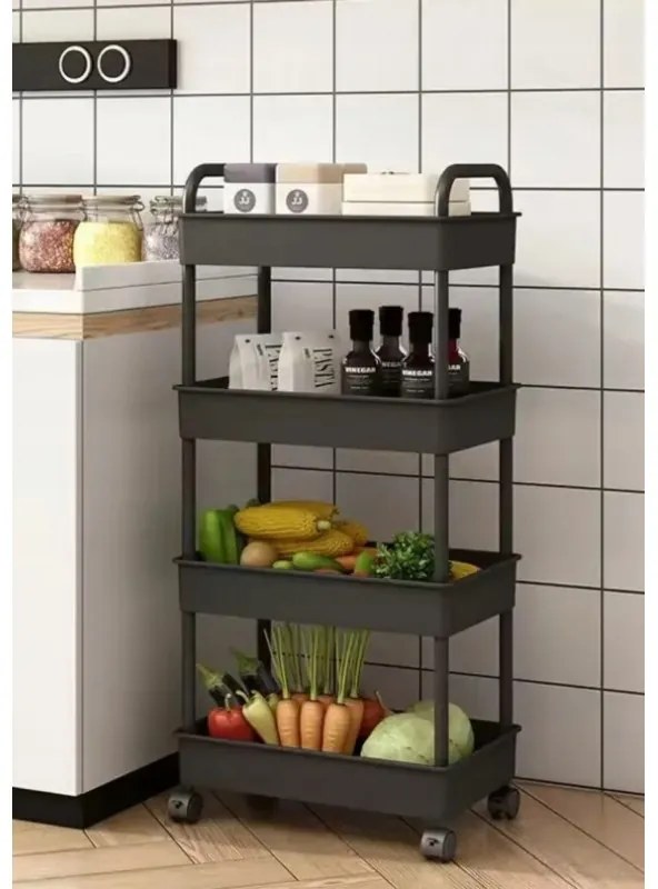 Półka na kółkach POZIO 39x27x95 cm czarna
