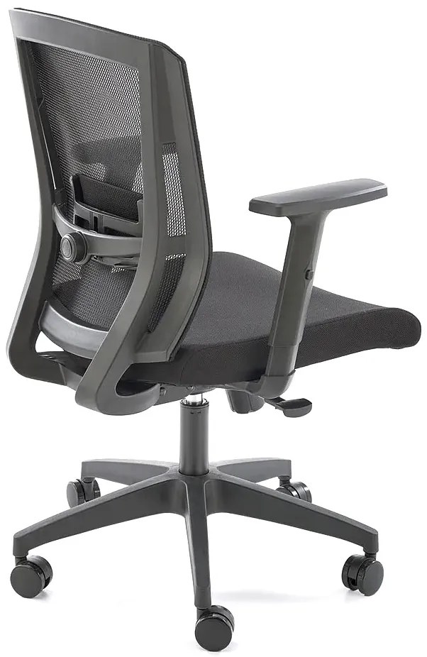 Ergonomiczny czarny obrotowy fotel z regulacją podłokietników Z2-Z18