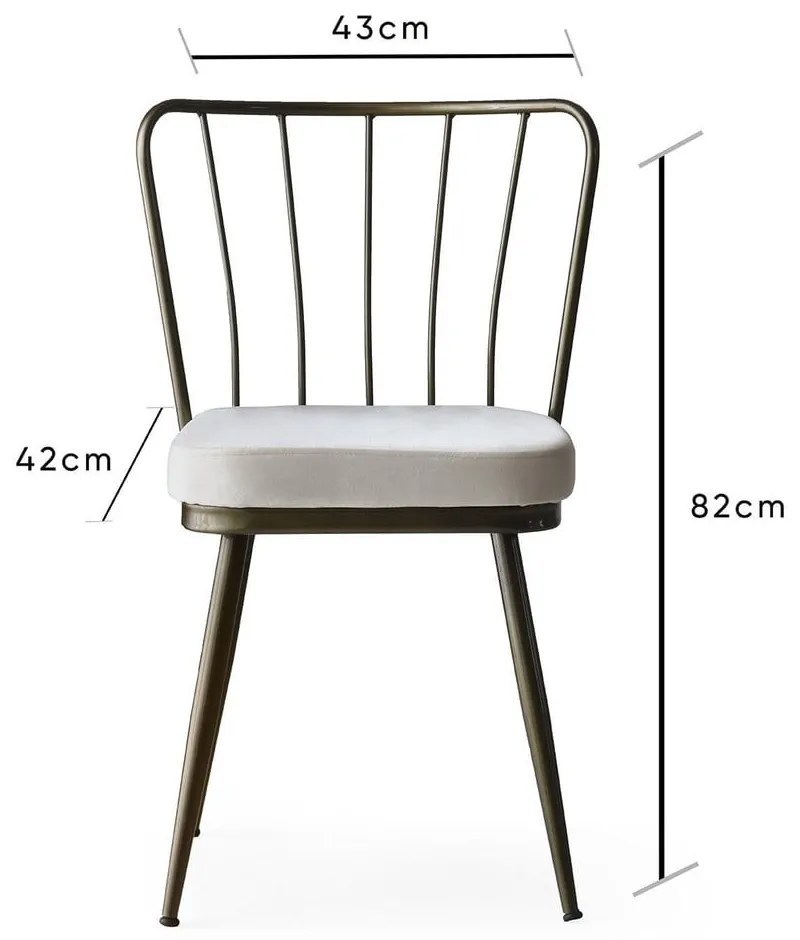Szare metalowe krzesła zestaw 2 szt. Yildiz – Kalune Design
