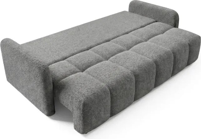 Sofa ZEN Rozkładana Dwuosobowa Ciemnoszara Boucle Nowoczesna