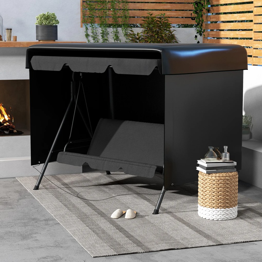 Outsunny Pokrowiec ochronny na meble ogrodowe, 215 cm x 155 cm x 150 cm, Czarny | Aosom PL