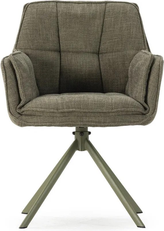 Zielone tapicerowane fotele jadalniane zestaw 2 szt. Keiko – Marckeric