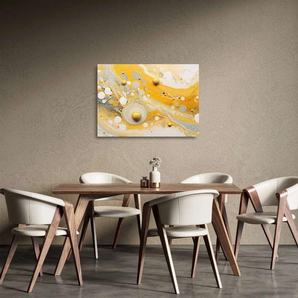 Obraz na szkle - Abstrakcyjne tło ze złotą dekoracją (70x50 cm)