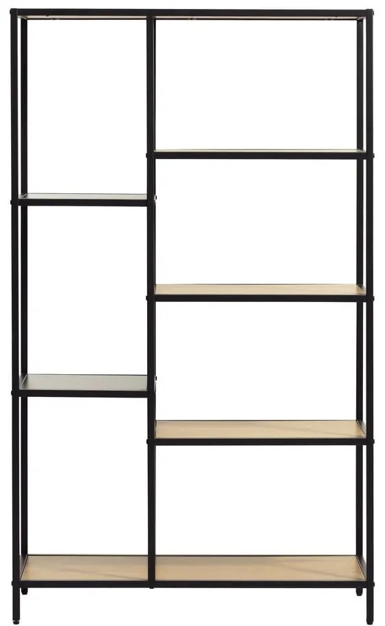 Czarny/w naturalnym kolorze regał w dekorze dębu 80x146x35 cm Altino – Unique Furniture