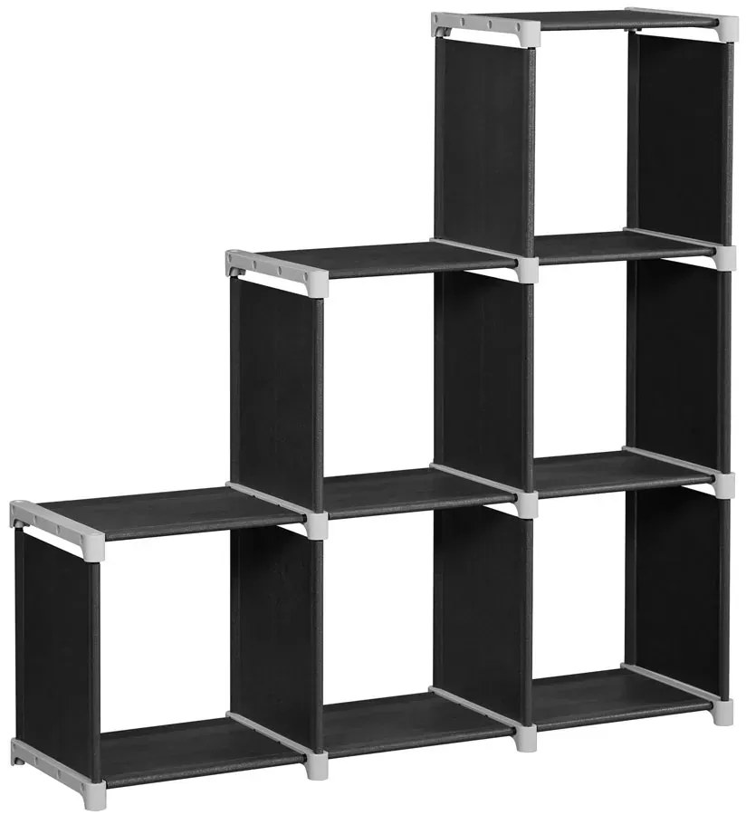 Czarny regał schodkowy tekstylny K3-P14