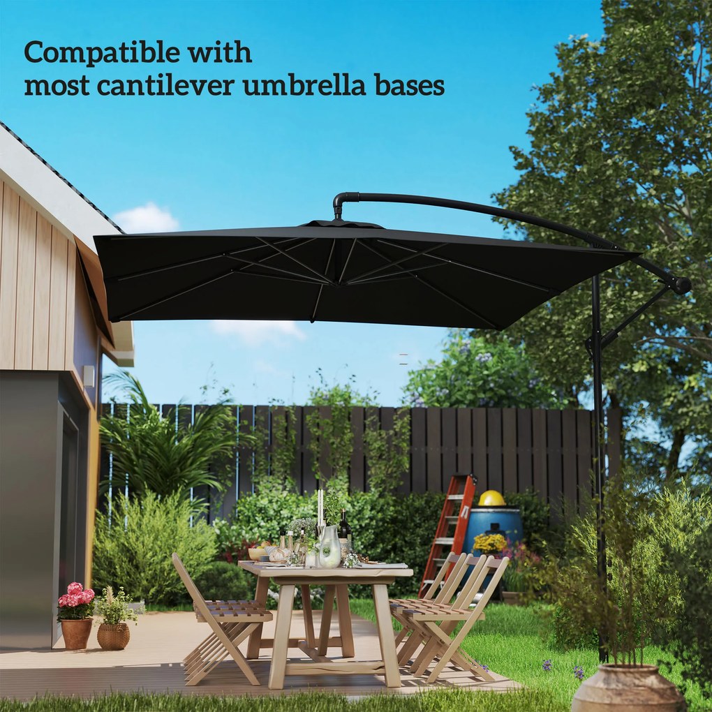 Outsunny Stojak do Parasola, Baza do Parasola, Uchwyt Ogrodowy, Metal, Ciemnoszary