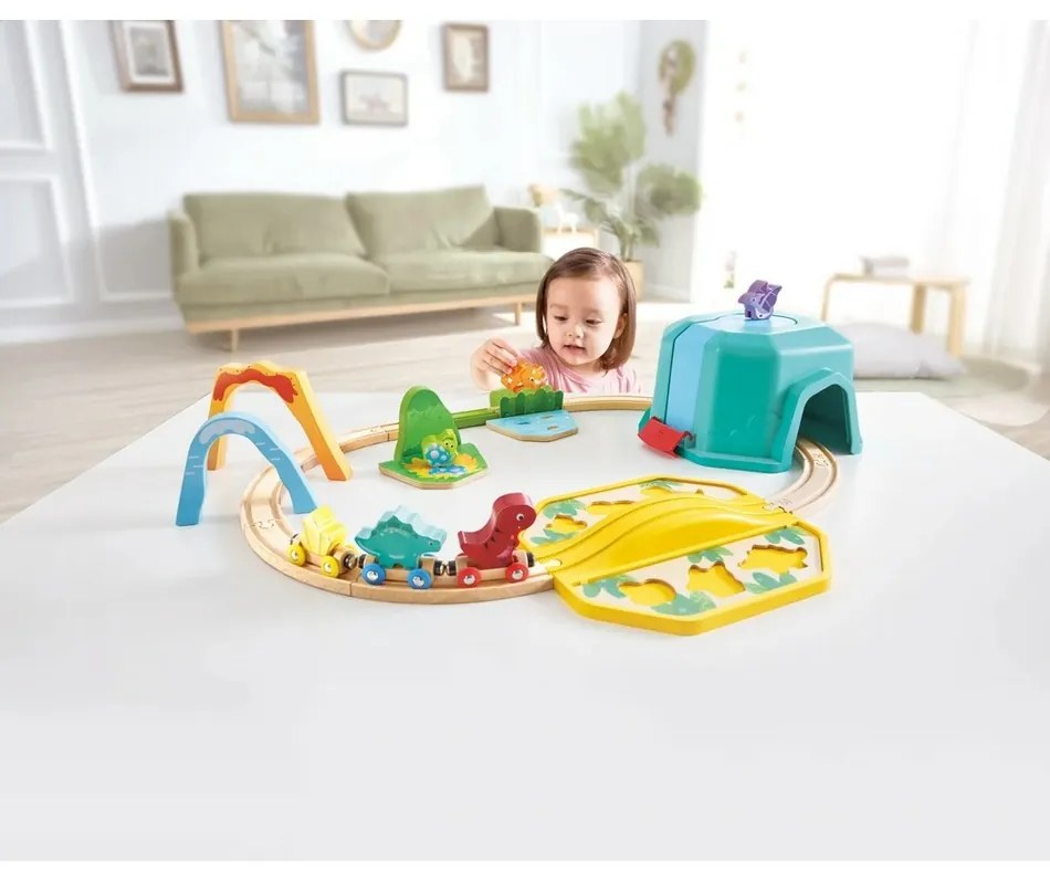 Hape Kolejka z wagonikami - Dinozaury